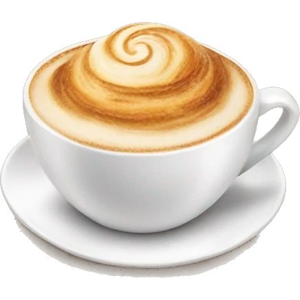 Cup of cappuccino with croissant emoji