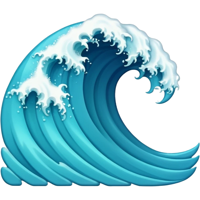 glitter blue wave emoji