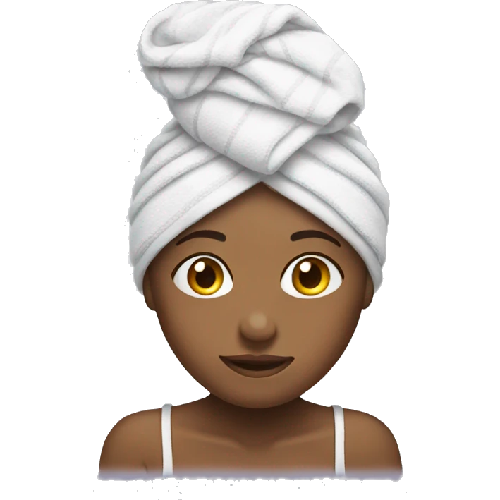 girl in towel after washing head emoji