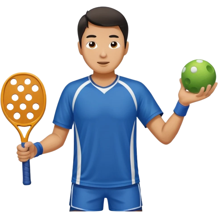 Asian man playing pickleball emoji