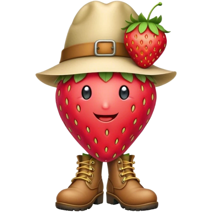 strawberry with hat and boots emoji