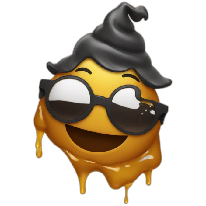 Poo partying emoji