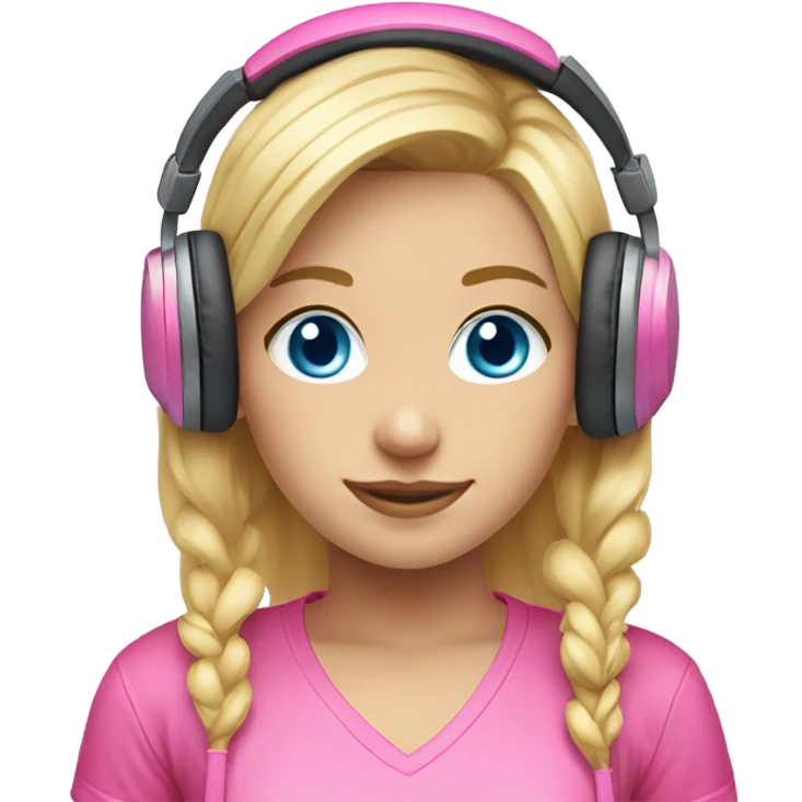 blonde blue eyed gamer girl pink  emoji