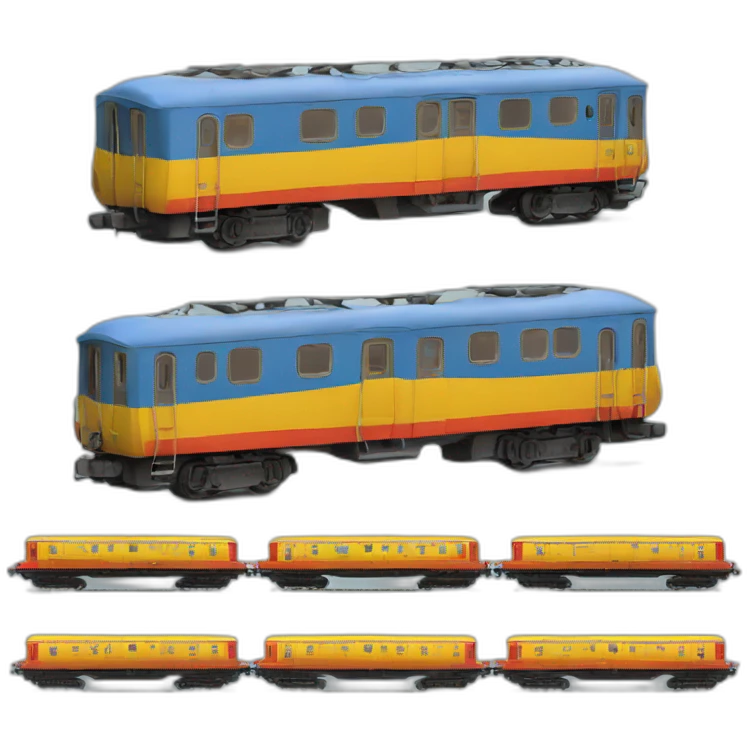3d model of a Ukrainian train in Ukrainian colors emoji