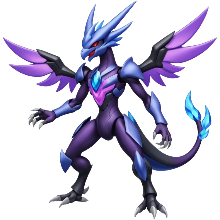 Shiny Aural Darkrai-Zekrom-Genesect-Fakémon-fusion (full body) emoji