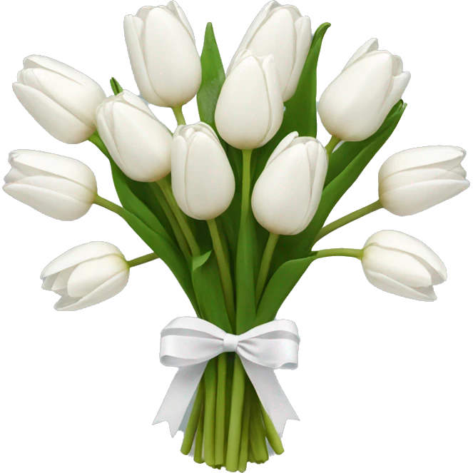 white tulip bouquet  emoji