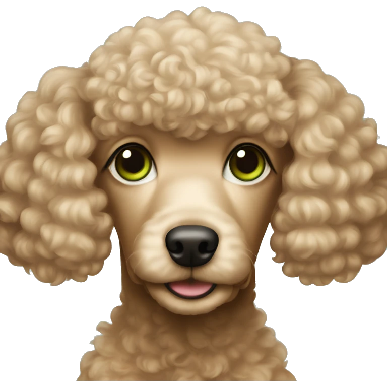 poodle with girl with light brown hair green eyes and light skin  emoji