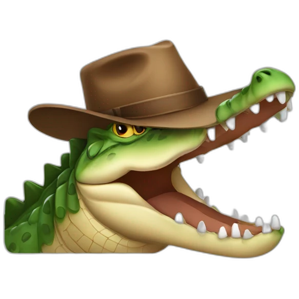 a crocodile with a brown hat emoji