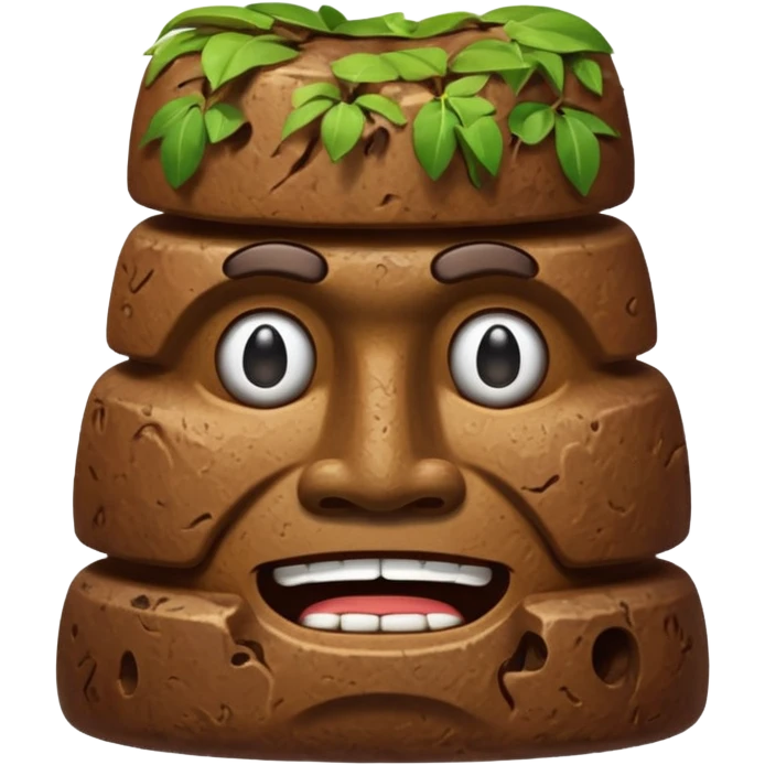 Poop with moai face emoji