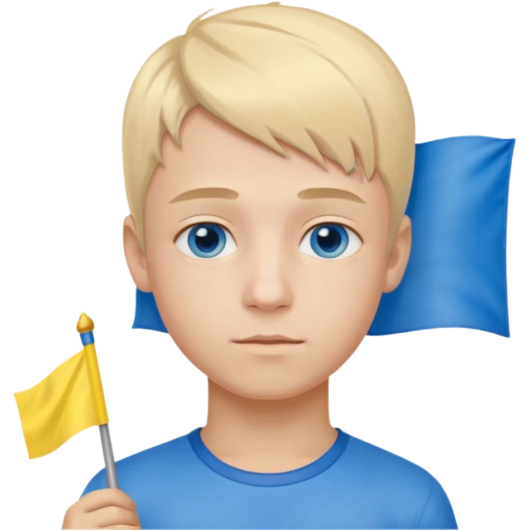 The Ukrainian boy with flag emoji
