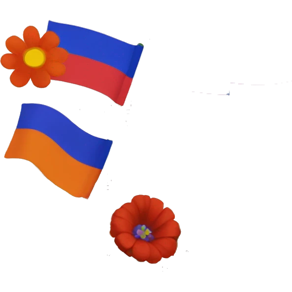 flowers and Armenian flags  emoji