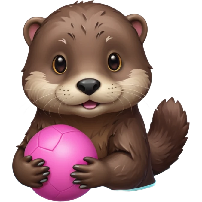 otter with pinkball and water emoji