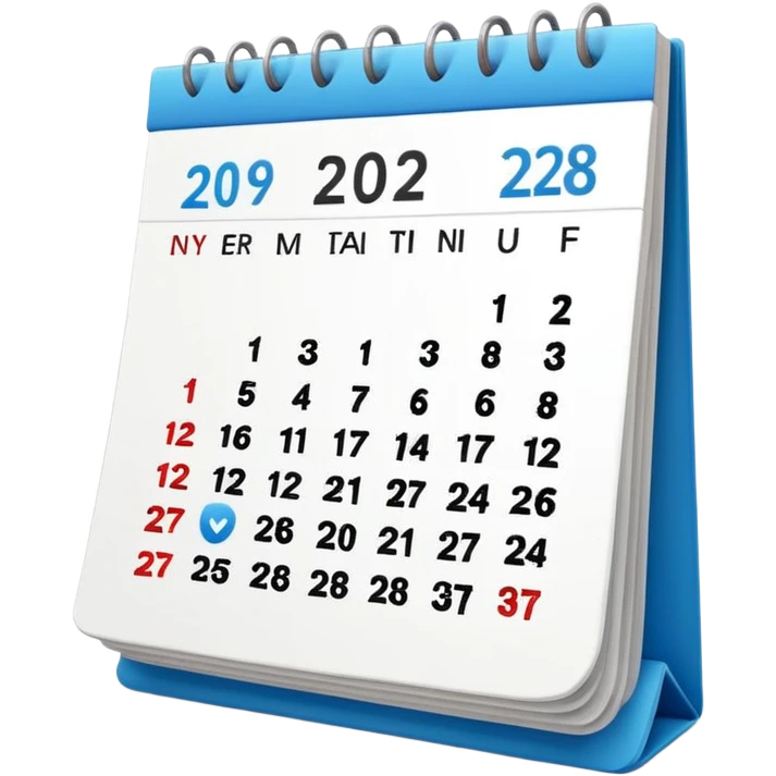 calendar in perspective, only the date, without the rest of the text emoji