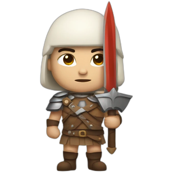barbarian soldier with white skin facing forward emoji