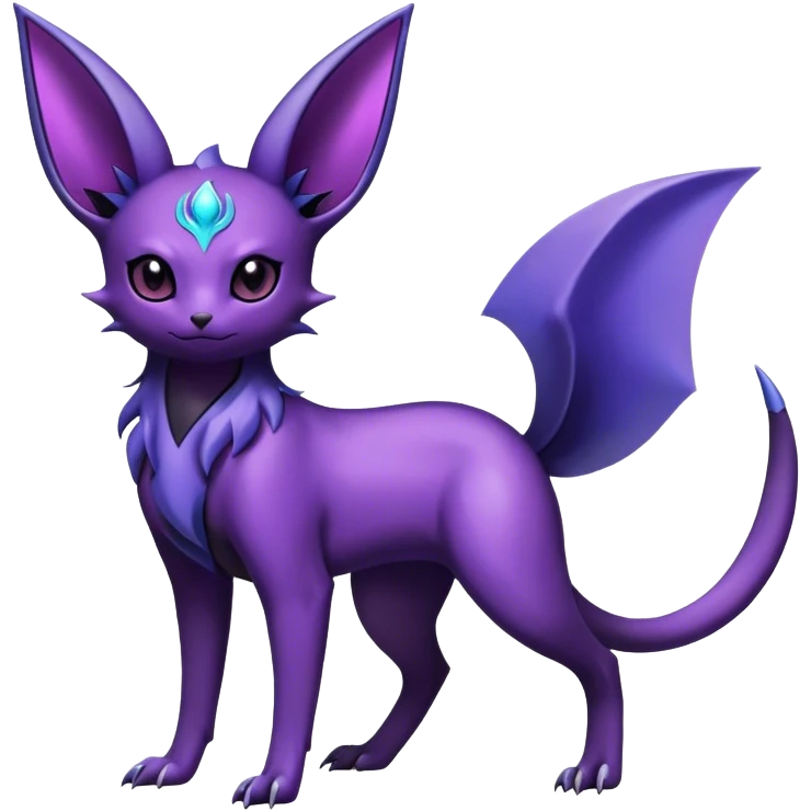 Shiny Dark Ethereal Noibat-Espeon-Umbreon-Nidorino-fusion-hybrid full body emoji