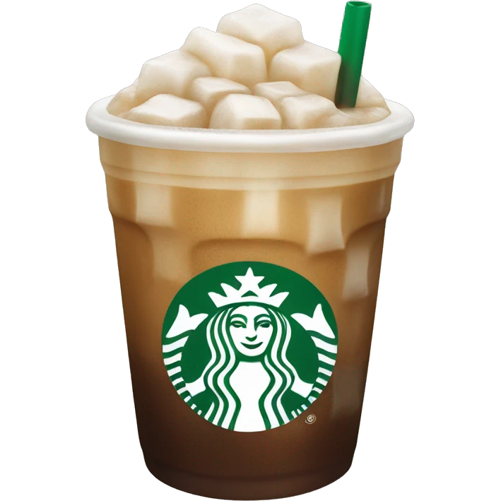 Starbuck ice coffee with ice cubes emoji