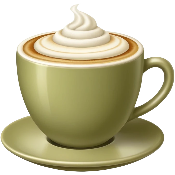 Cappuccino in pale olive cup emoji