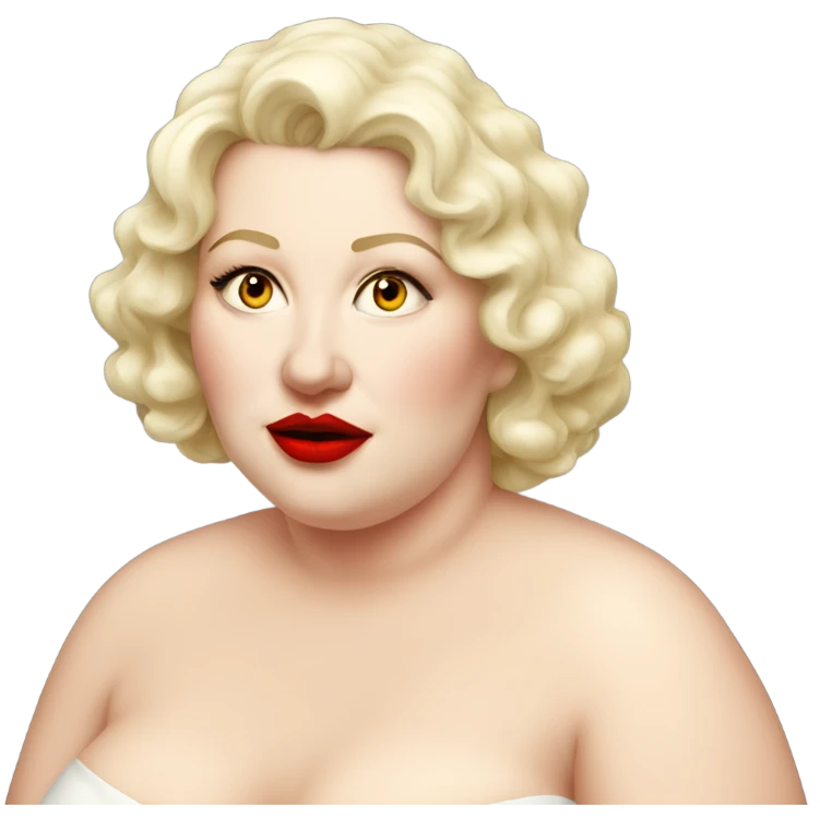 profle picture stunning fat white woman, red lips emoji