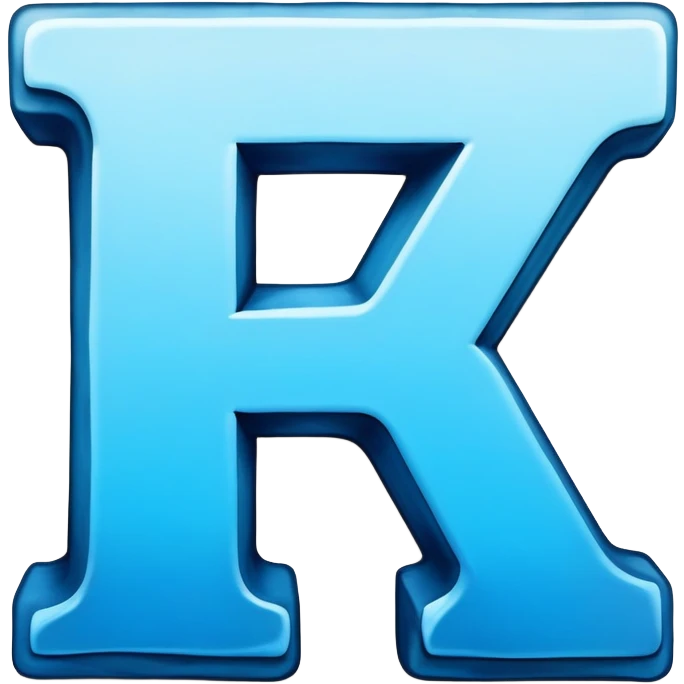In different shades of blue Graffiti the letter L emoji