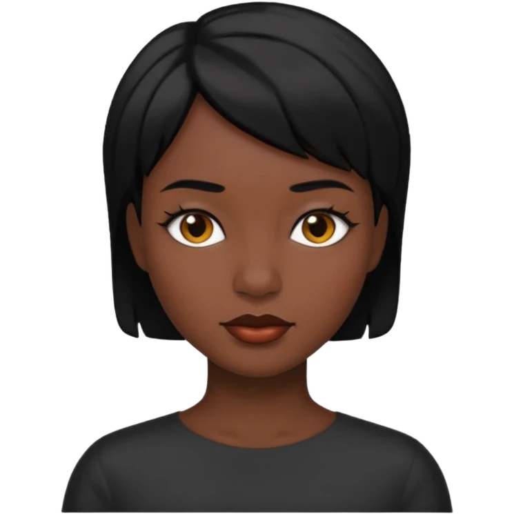 short hair queen black hair emoji