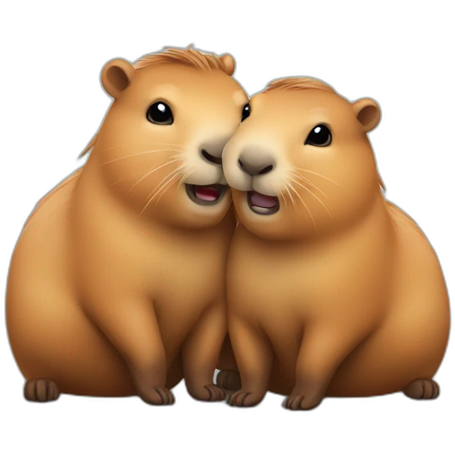 Capybaras in love emoji