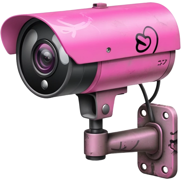 Security Camera pink with graffity emoji