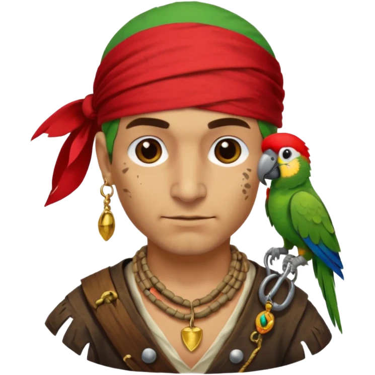 pirate and parrot emoji