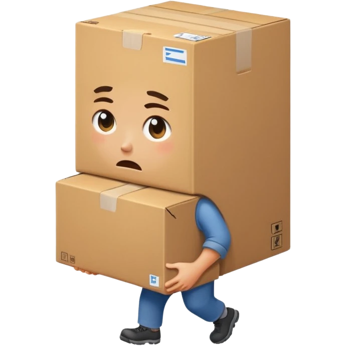 person carrying heavy box emoji