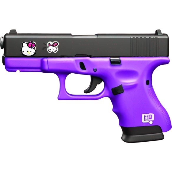 Purple Glock with hello kitty on the side emoji