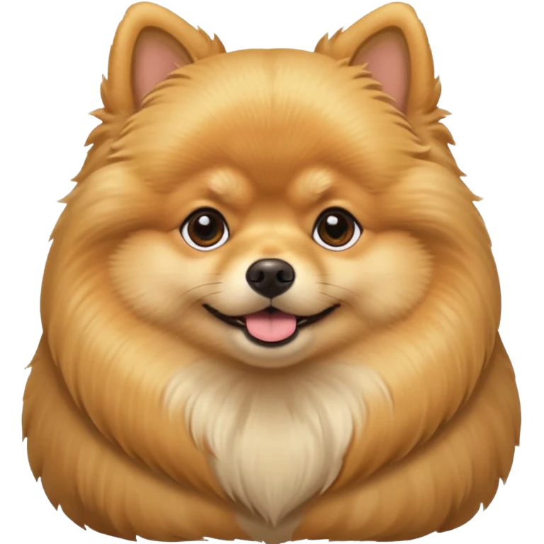 Create a golden pomeranian, all cute and chubby  emoji