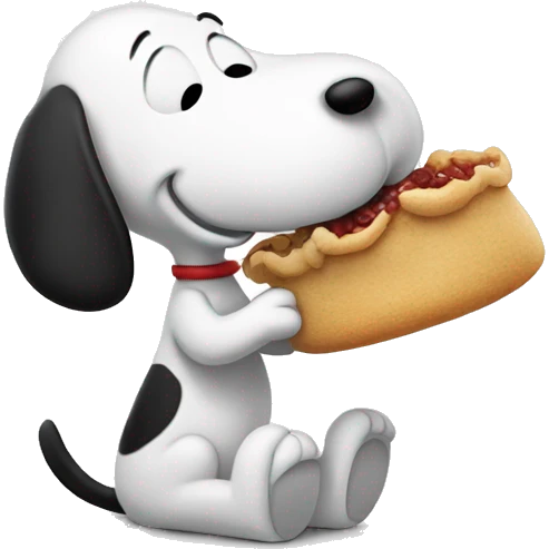 snoopy eating emoji
