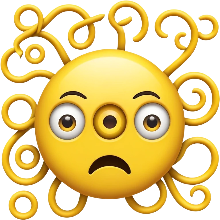 buffering symbol with a surprised face with spiral eyes emoji