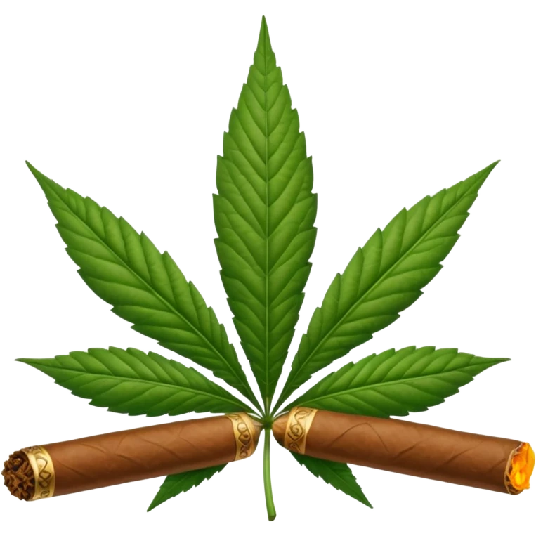 marijuana leaf with cigar emoji