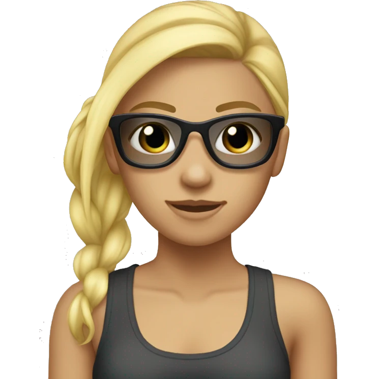18 year old, Female, Blonde, Pony tail, beach clothes, sungasses emoji