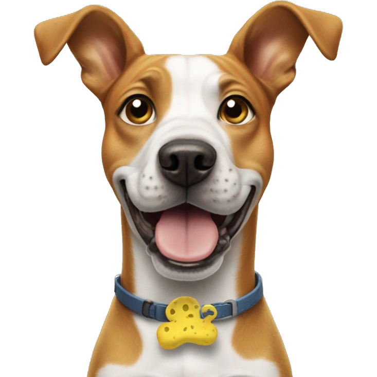 Dog with SpongeBob behind it emoji