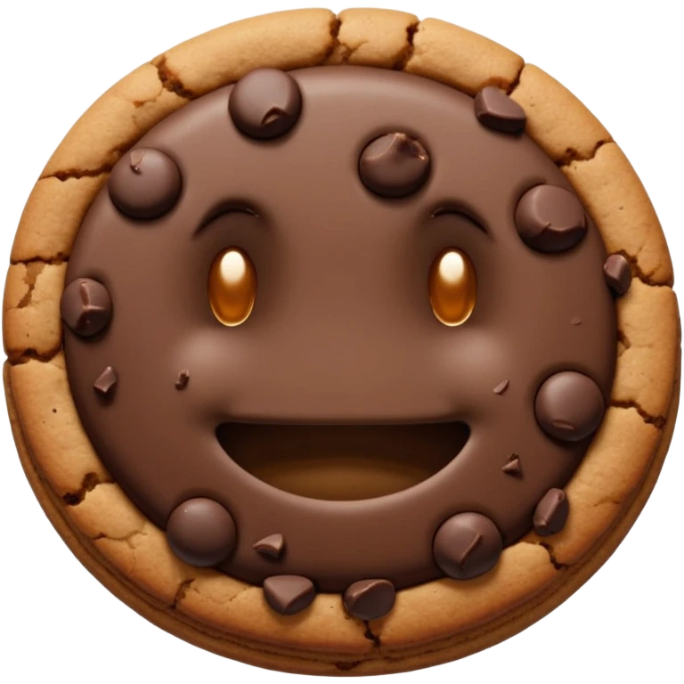 one brown dark chocolate cookie with no face emoji