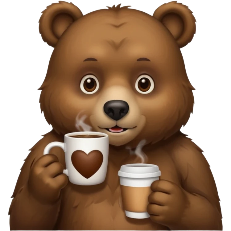a bear drinking coffee  emoji