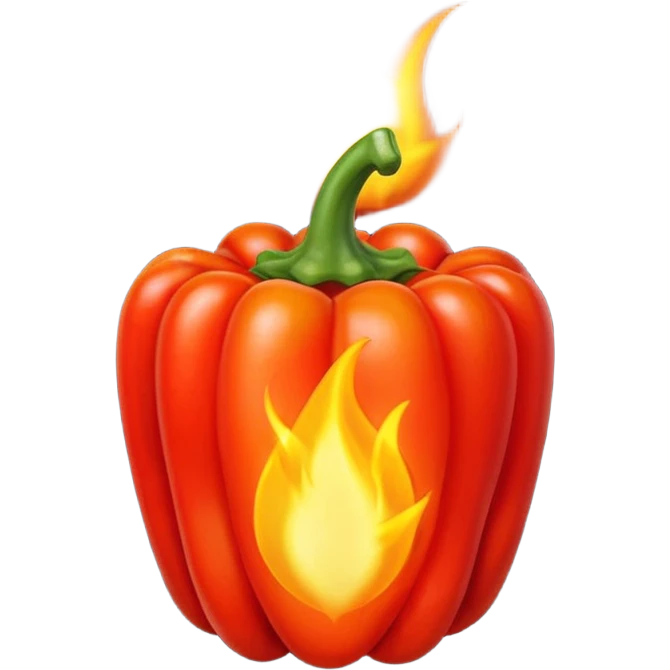 un piment avec une petite flamme a coté emoji