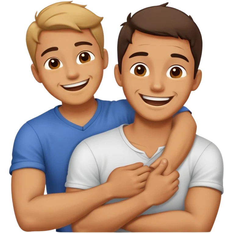 Man crossing his arms on neck laughing  emoji