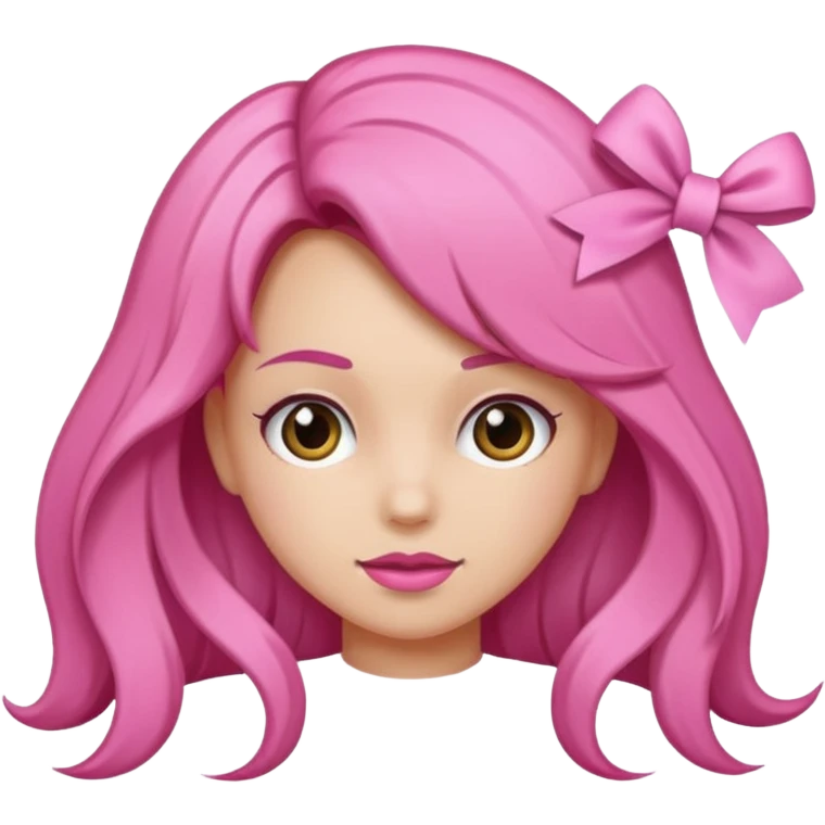 Una chica con un lazo rosa en el pelo  emoji