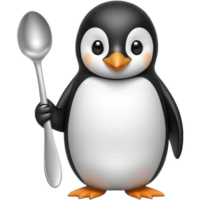 Elinde kasık tutan Penguin emoji