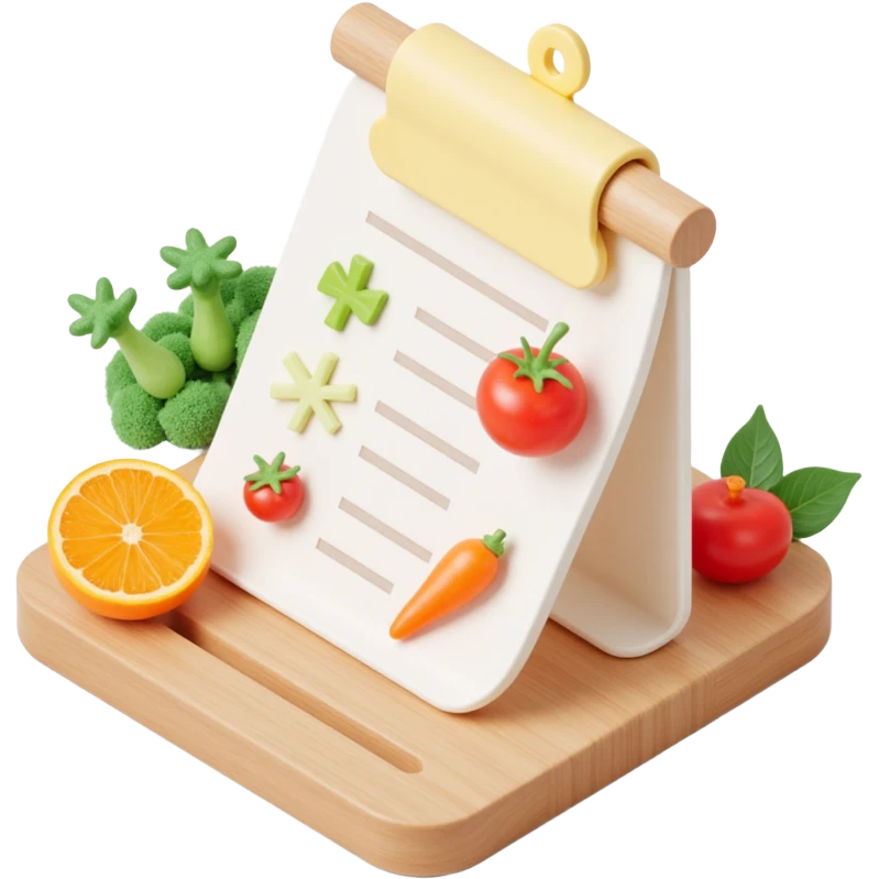 Floating Ingredients Around a List (with Transparent Background) emoji
