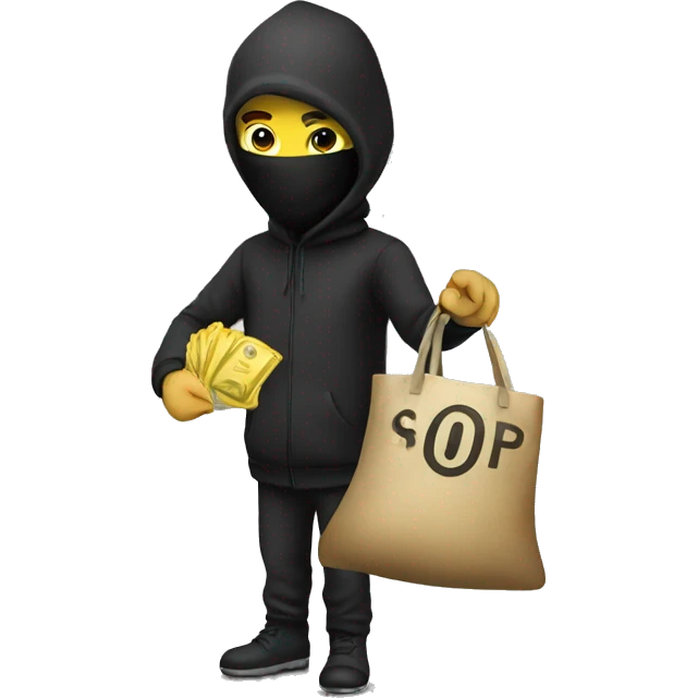A thief holding a bag of money emoji