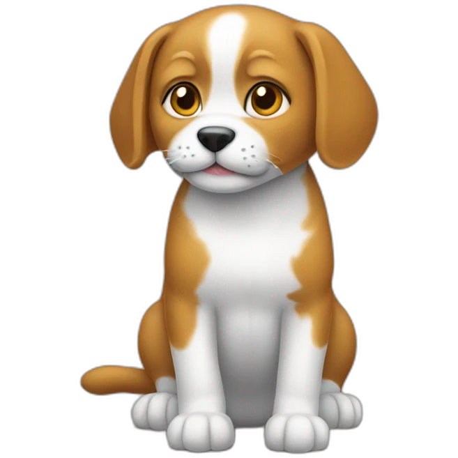 Un chat sur un chien emoji