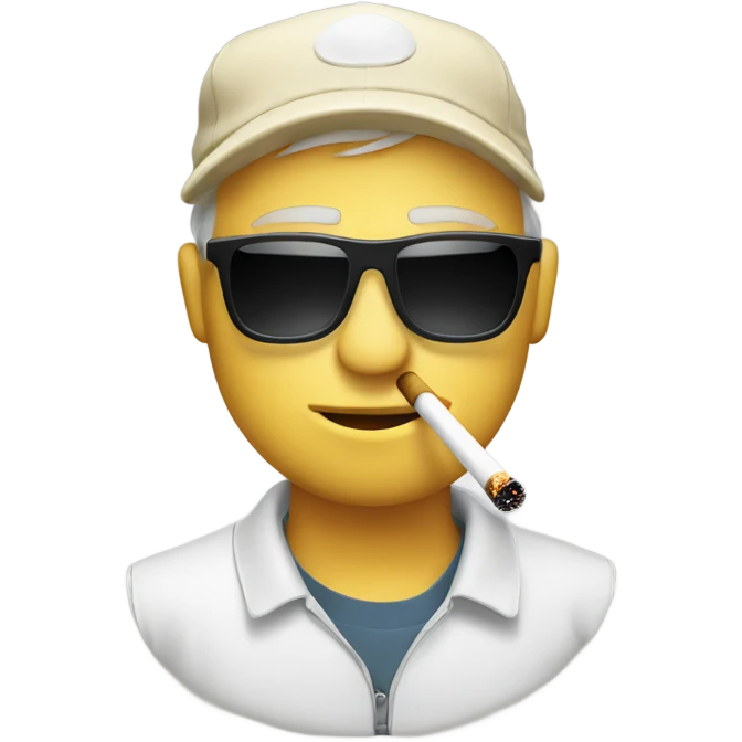 White Golfer smoking cigarette with sunglasses on emoji