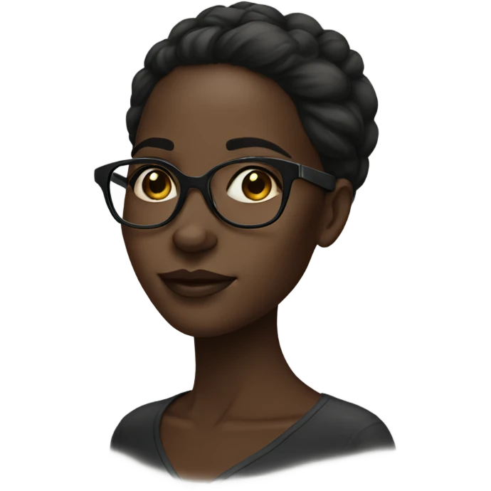 beautiful dark-skinned girl with glasses  emoji