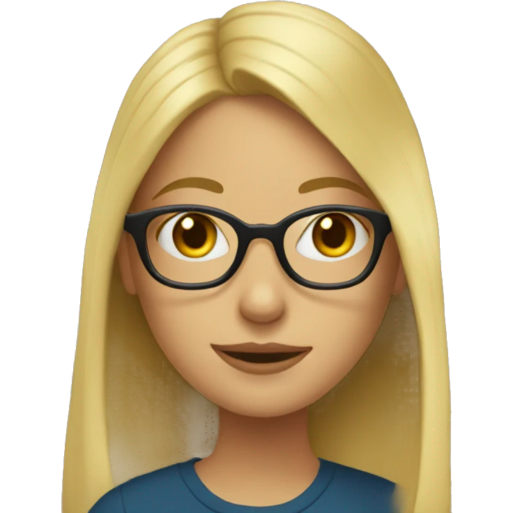 Blonde girl wearing glasses sitting in the library emoji
