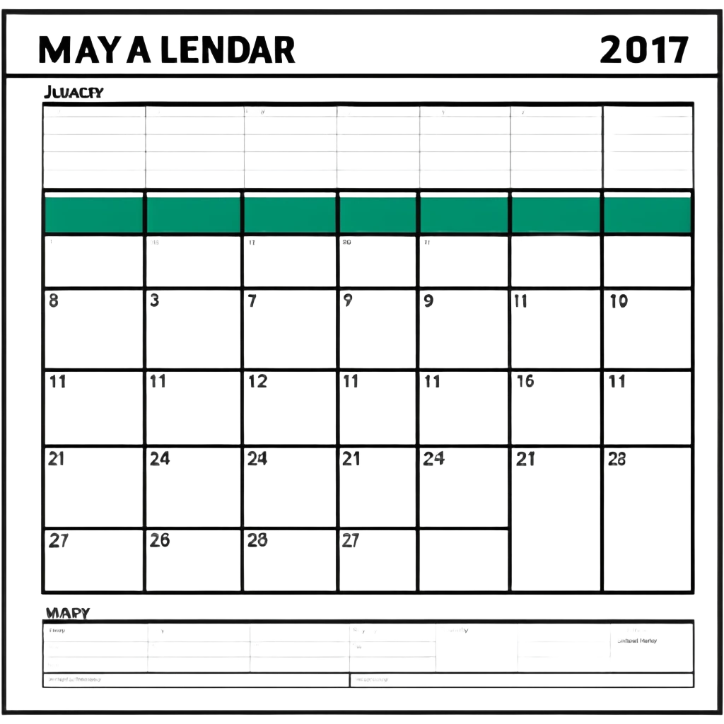 Geometric Maya style calendar - scheduling replies, strictly white and deep dark green only, angular sharp lines emoji