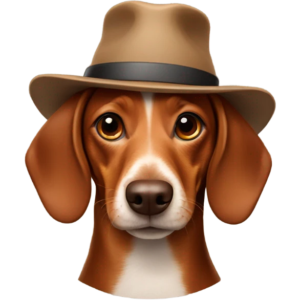 Brown Weiner dog wearing a hat emoji