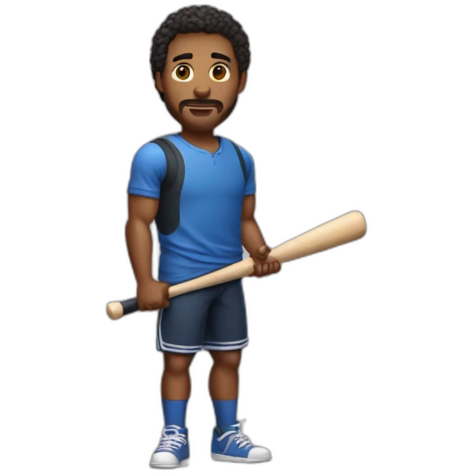 man with tanktop and baseball bat emoji